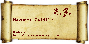 Maruncz Zalán névjegykártya